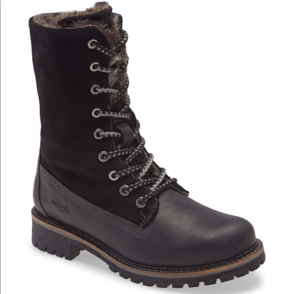 Waterproof Lace-Up Boots Hazel Black/Grey